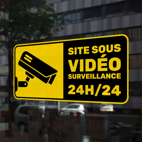 Sticker site sous vidéosurveillance 24h/24