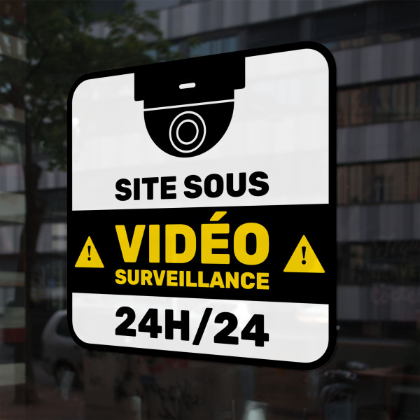 Sticker site sous vidéosurveillance 24h/24